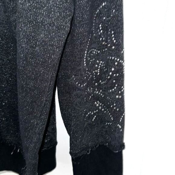 Maurices Womens Black Sequin Embellished Zip Up Hoodie Size 3X - Picture 6 of 8